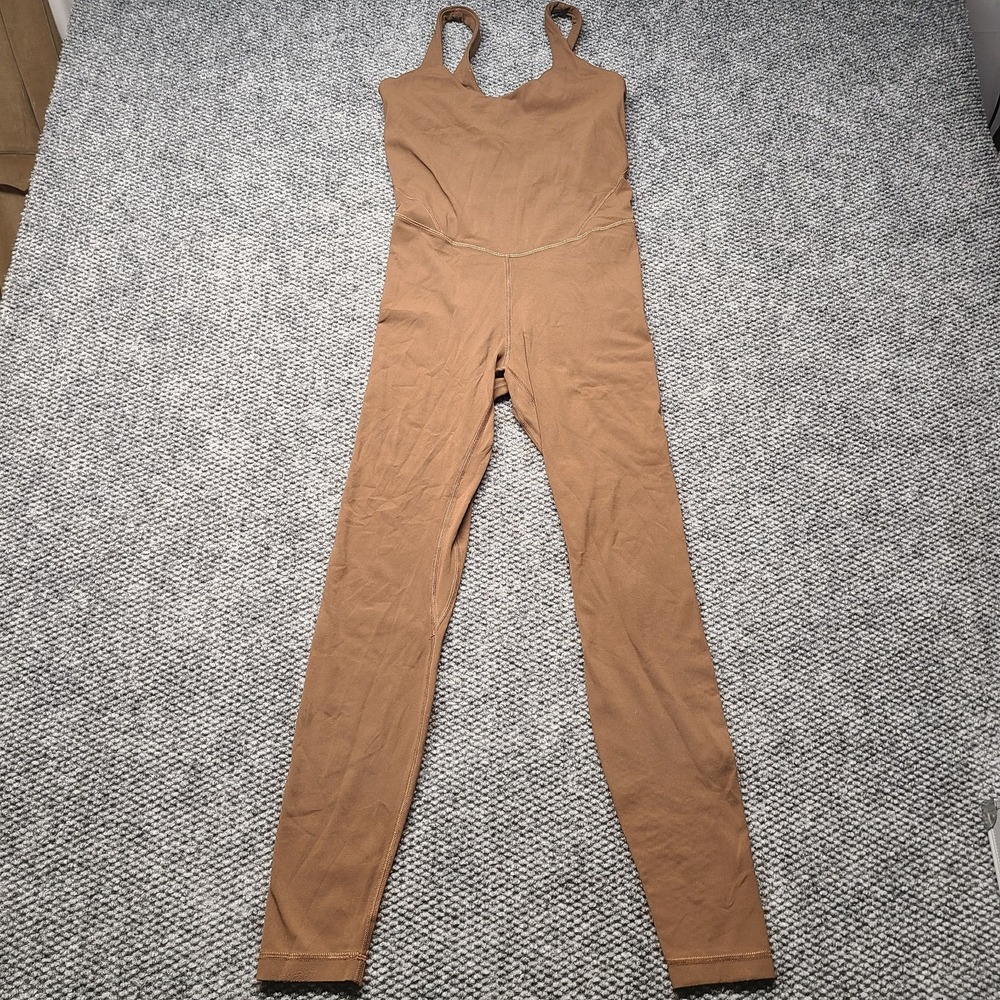 Lululemon Align Bodysuit Womens 9 Roasted Brown Athleisure Workout LW1EFRS